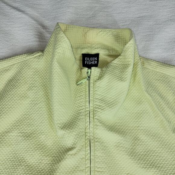 Eileen Fisher Jacket Womens Sz Small Green Fall Winter Collared Exercise Gym - Picture 12 of 16